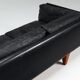 Illum Wikkelso model V11 sofa in black leather by Holger Christiansen, Denmark, 1960