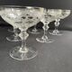 6 guilloché crystal champagne glasses – Art Nouveau