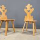 Chaises tiroliennes vintage rustiques, années 1960