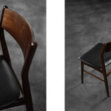 Vintage Mid-Century Scandinavian Modern Dining Chairs in Beech and Rosewood, 1960s, Set of 4