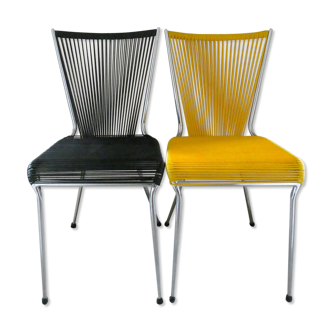 Pair of chairs scoubidou years 60