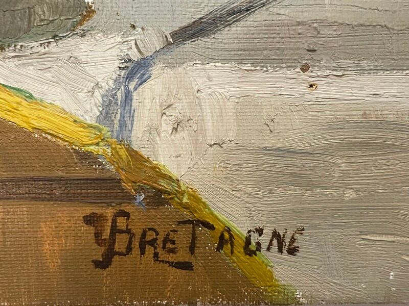 Old pair of still life oil on canvas signed Brittany 1 damaged