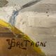 Old pair of still life oil on canvas signed Brittany 1 damaged