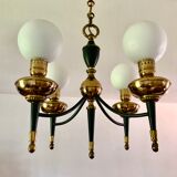 Green and gold directoire chandelier