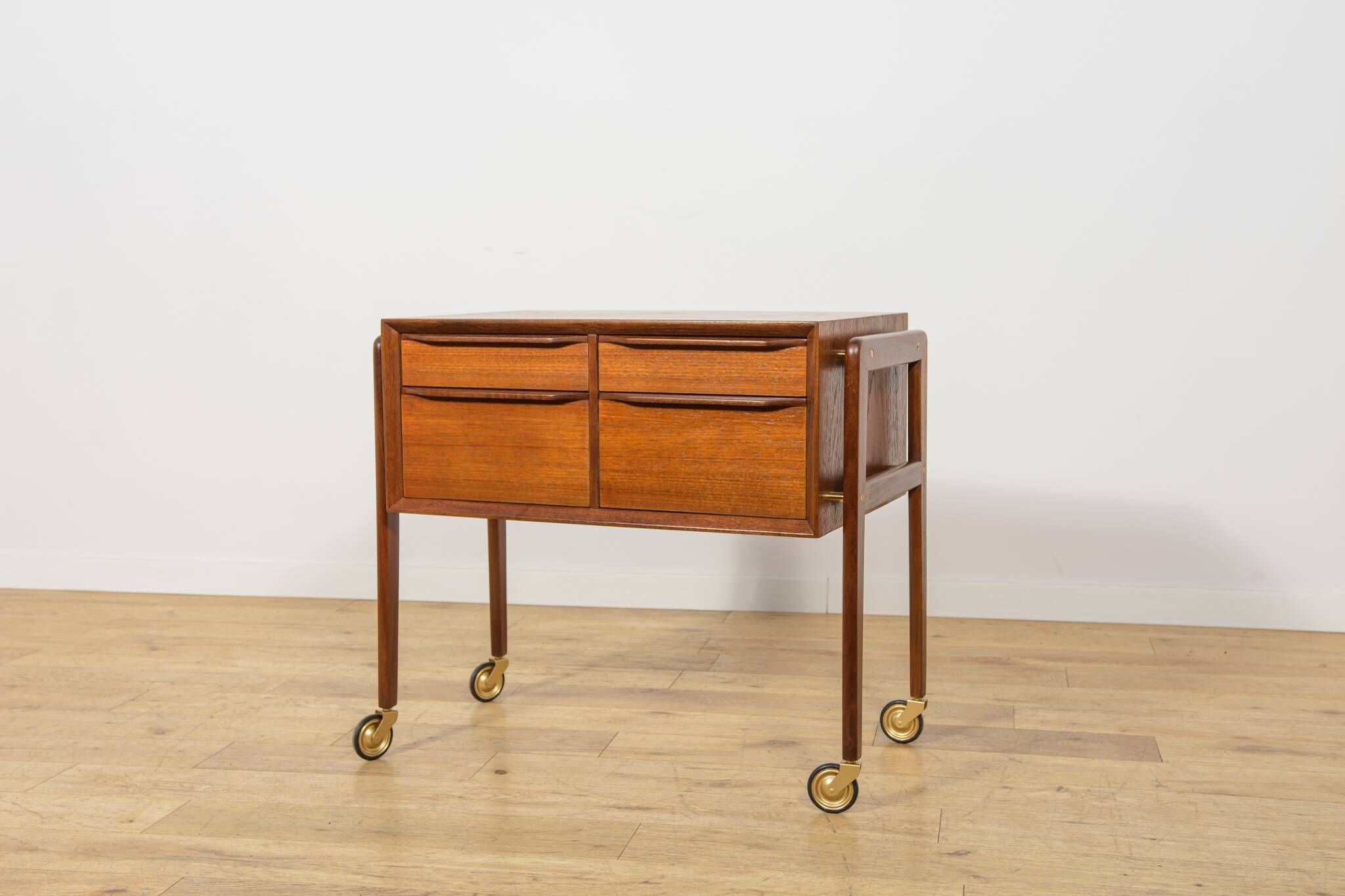 Mid-Century Teak Serving Trolley on Castors, Denmark, 1960s