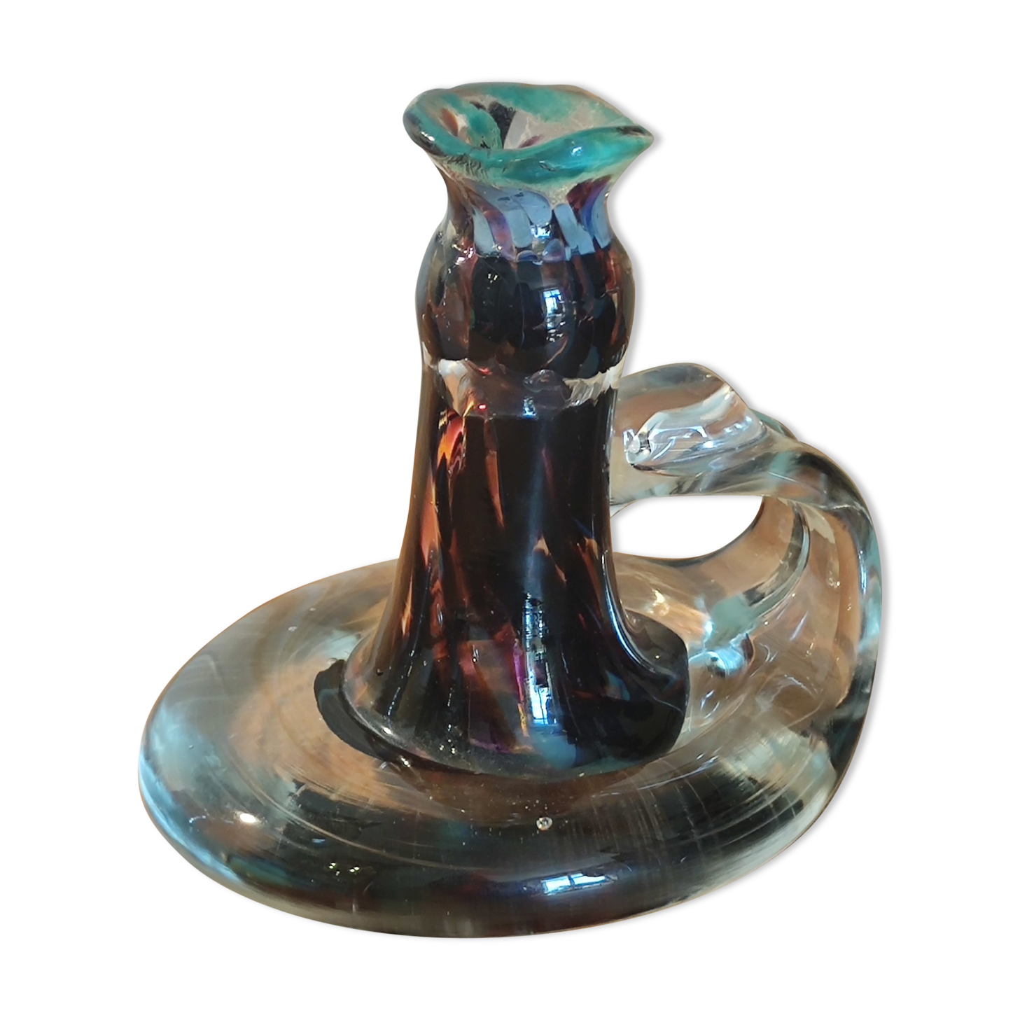 Vintage candle holder, glass paste