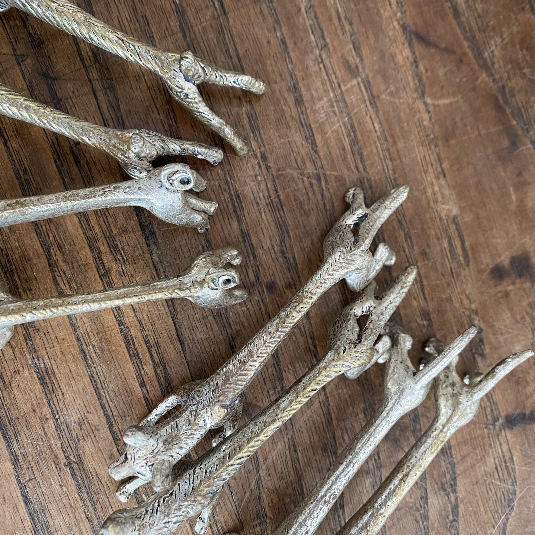 Set of 8 antique silver-plated knife rests Animals
