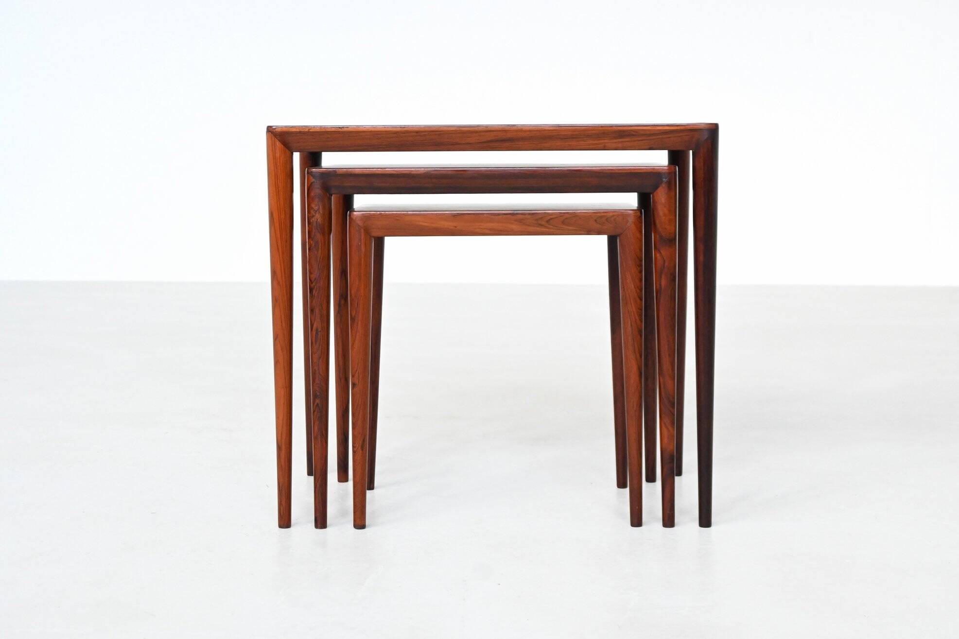 Severin Hansen nesting tables in rosewood Haslev Denmark 1960