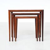 Severin Hansen nesting tables in rosewood Haslev Denmark 1960