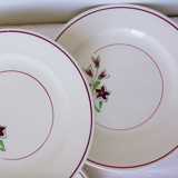 Set of 4 vintage porcelain dinner plates from the Salins factory