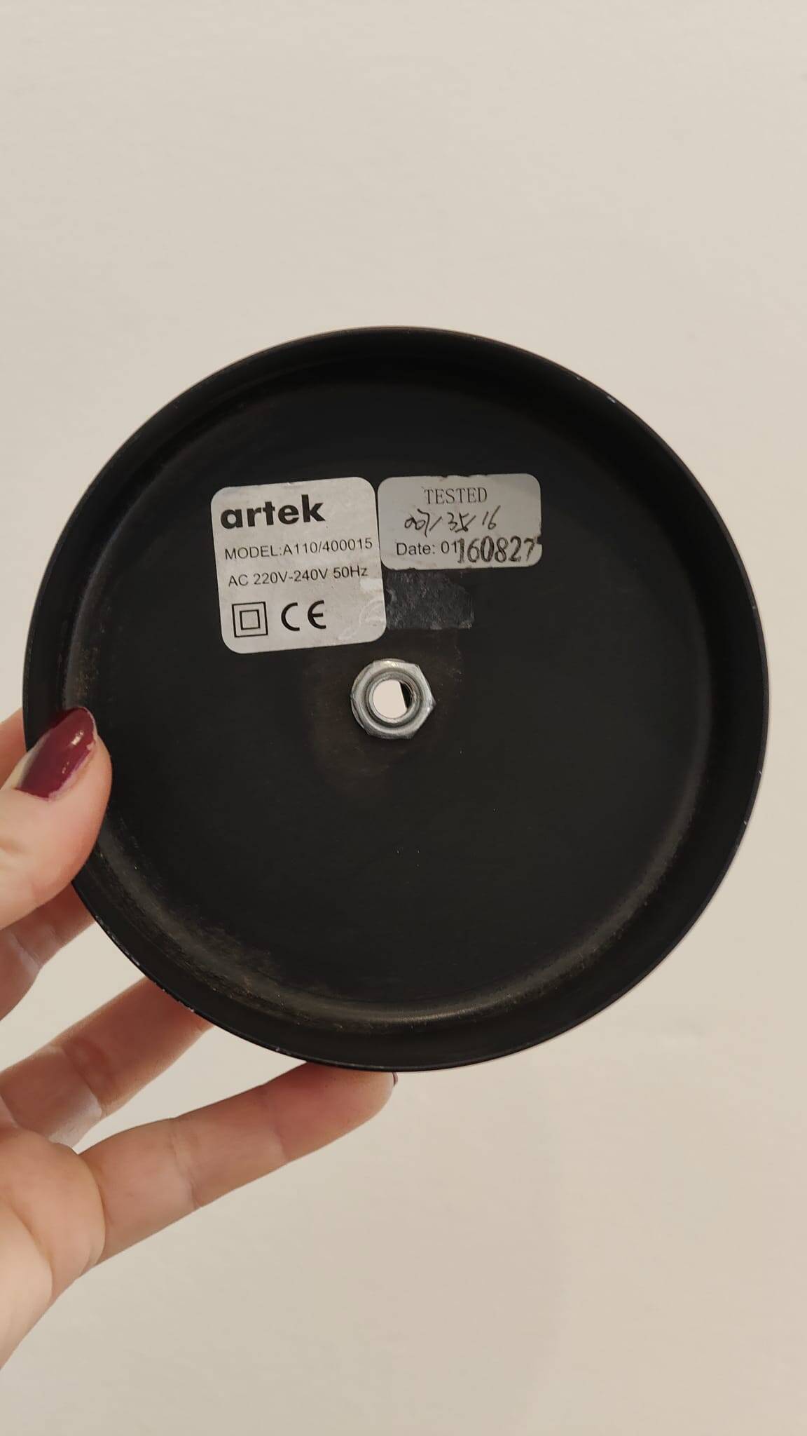 Alvar Aalto A110 Hand Grenade pendant lamp in black with brass