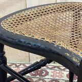 Pair of chairs Napoleon III XIXth in norci wood and mother-of-pearl inlay