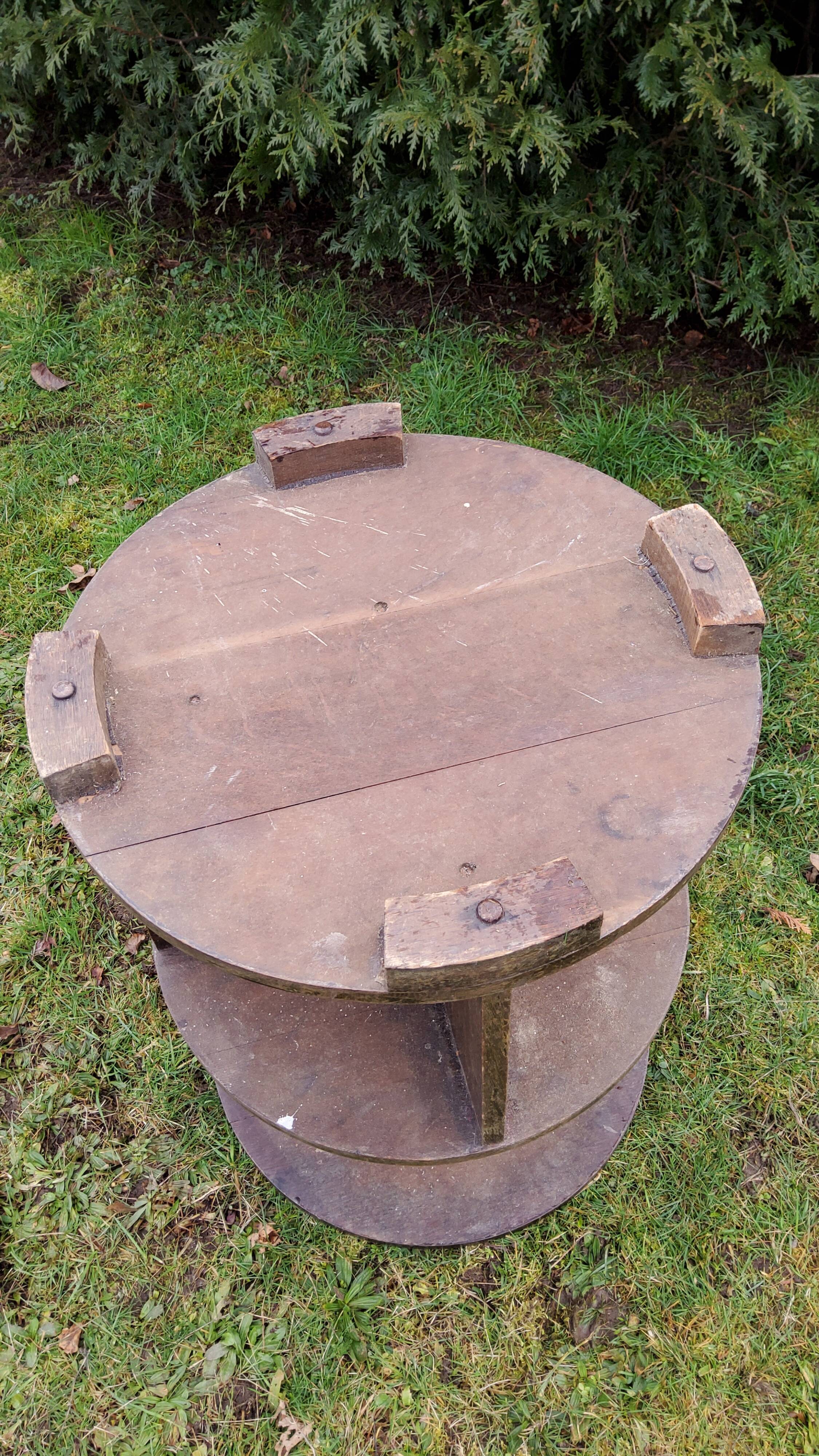 Gueridon art deco library 1930 in oak