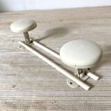 Vintage metal coat rack with 2 hooks