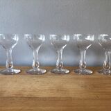 5 champagne flutes in Portieux crystal