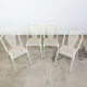 Set of four vintage industrial metal bistro chairs by Rene malaval