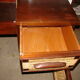 Dressing table in mahogany and straw, made in Mexico in 1959