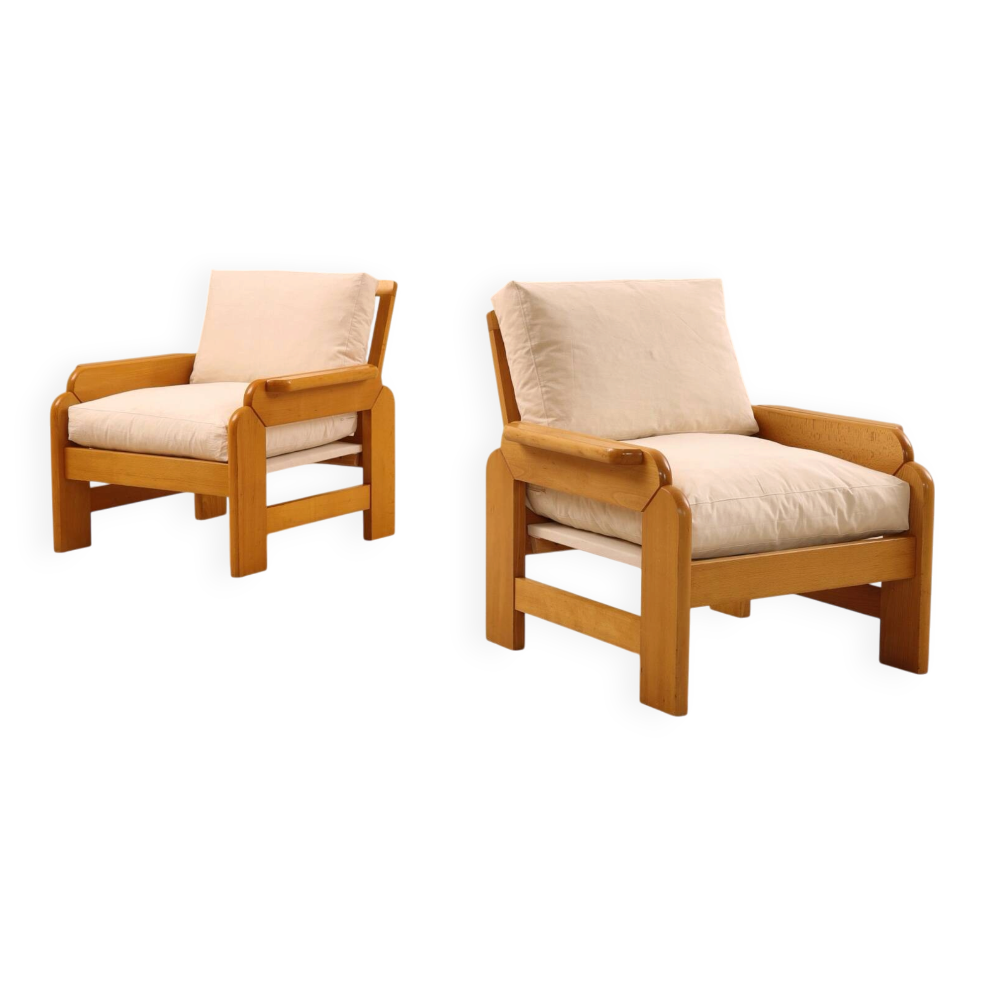 Fauteuil en hêtre, 1980’s