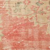 4x7 Red & Salmon Oriental Pattern Vintage Rug, 120x213Cm