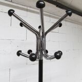 Portemanteau perroquet industriel 1970 porte parapluie et 12 patères 193cm