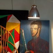 Suspension lampshade bell in vintage aluminum