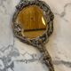 19th century silver-plated bronze hand mirror