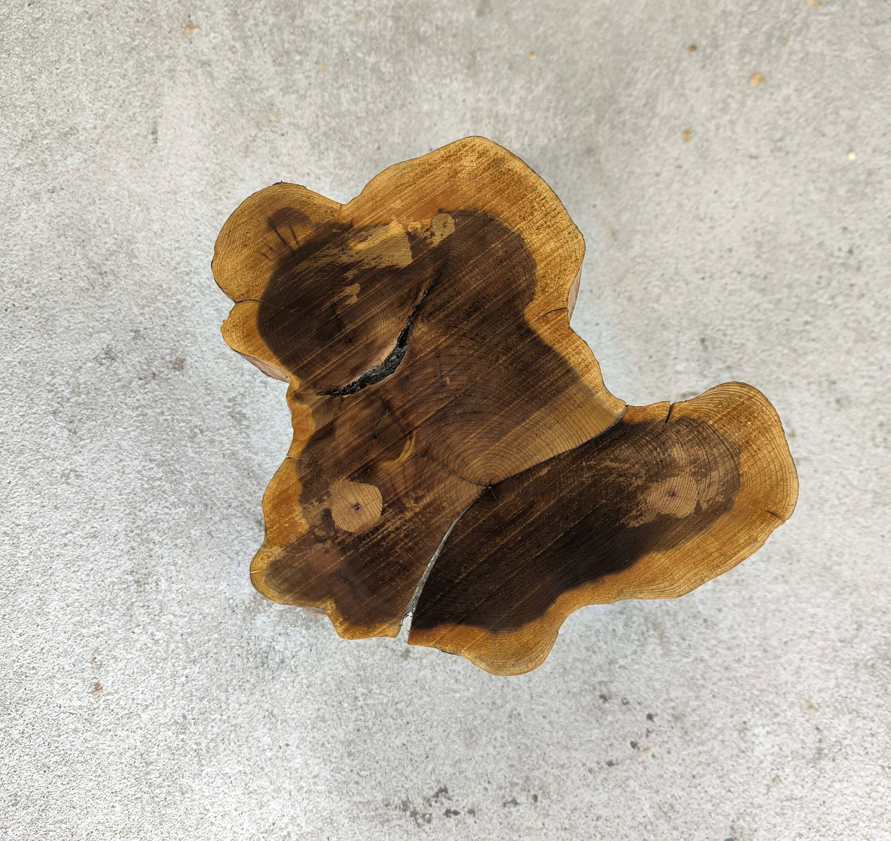 Brutalist wooden stool.