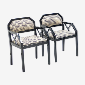 Rare paire de chaises laquées 1970