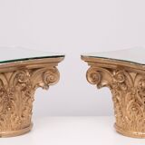 Corinthian capital side tables, 1970s
