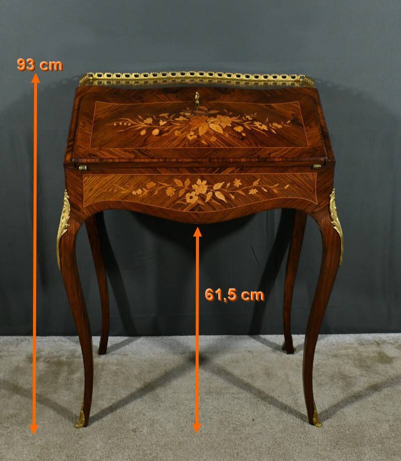 Small Rosewood Lady's Desk, Louis XV Style – Part 2 of the 19th Century