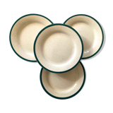 Lot vintage sandstone plates speckled green border