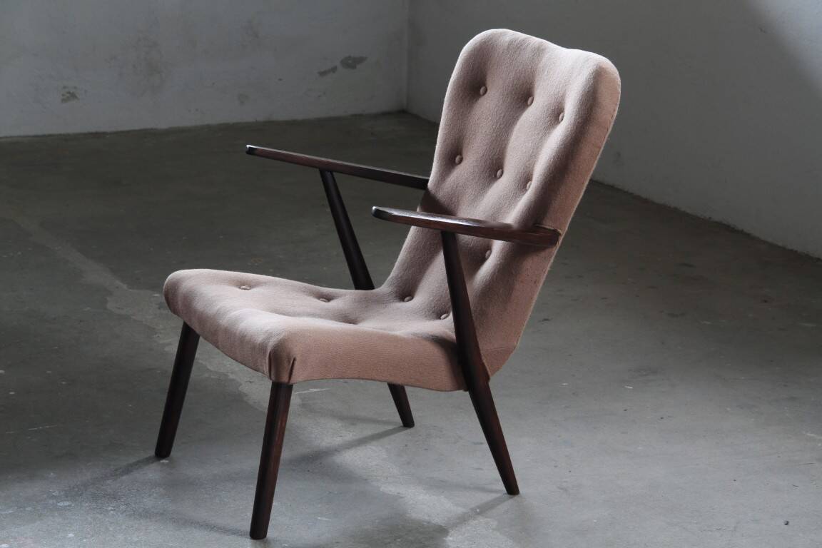Vintage mid-century lounge chair Danish style of Arctander or Henry Schubell