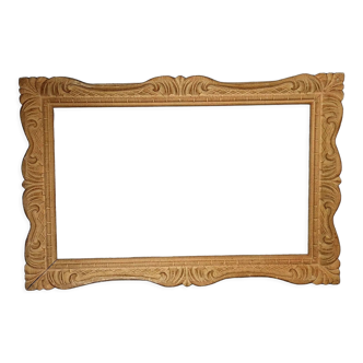 Montparnasse style frame patinated carved wood 95x63 foliage 80x48 cm SB