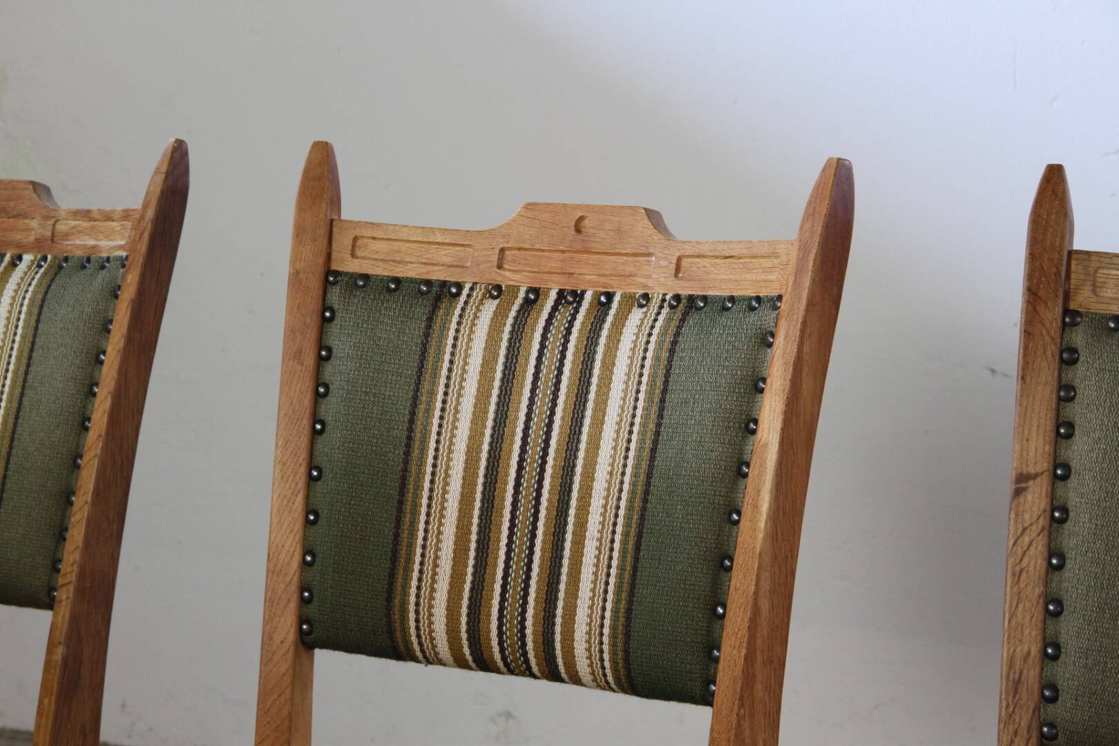 Vintage Danish Brutalist Oak Dining Chairs, Henning Kjærnulf style, 1960s