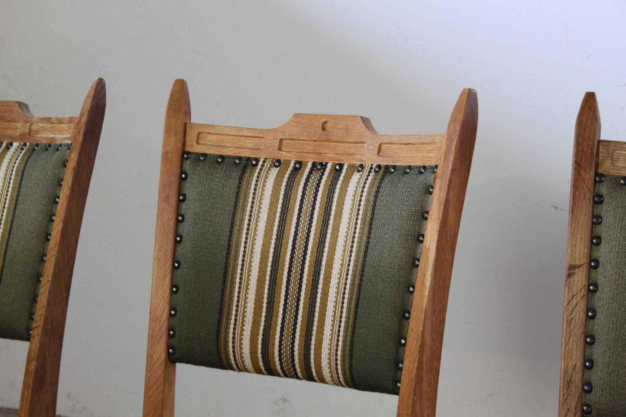 Vintage Danish Brutalist Oak Dining Chairs, Henning Kjærnulf style, 1960s
