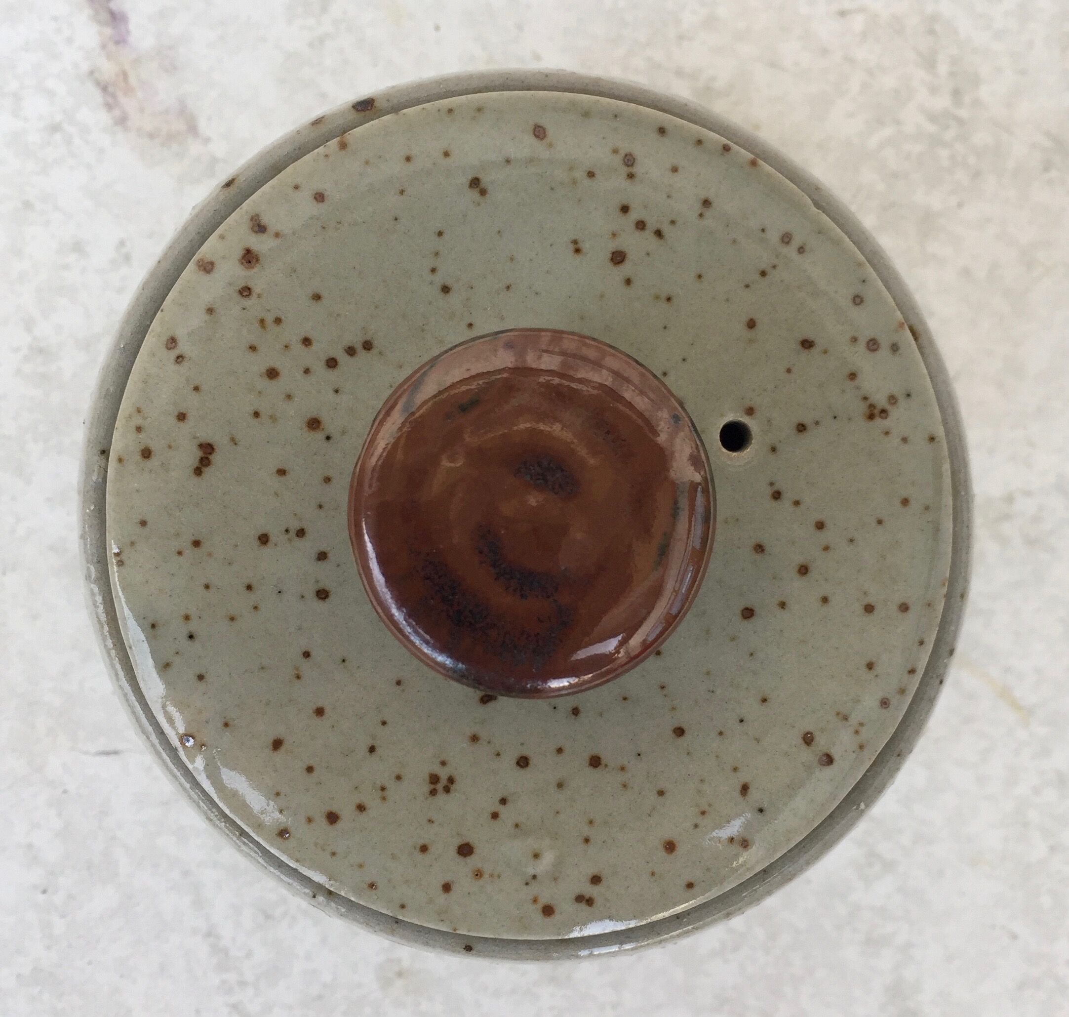 Sugar bowl in pyrity sandstone.