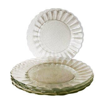 4 flat plates Duralex Oil Lesieur