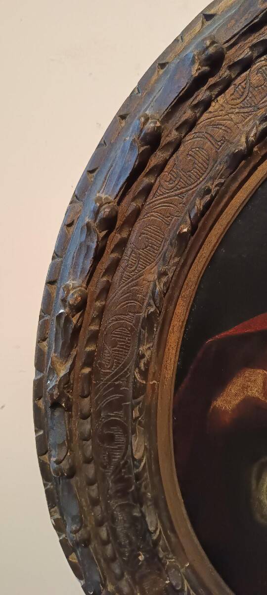 Old oil painting on canvas, Salome holding the head of John the Baptist - 18th century