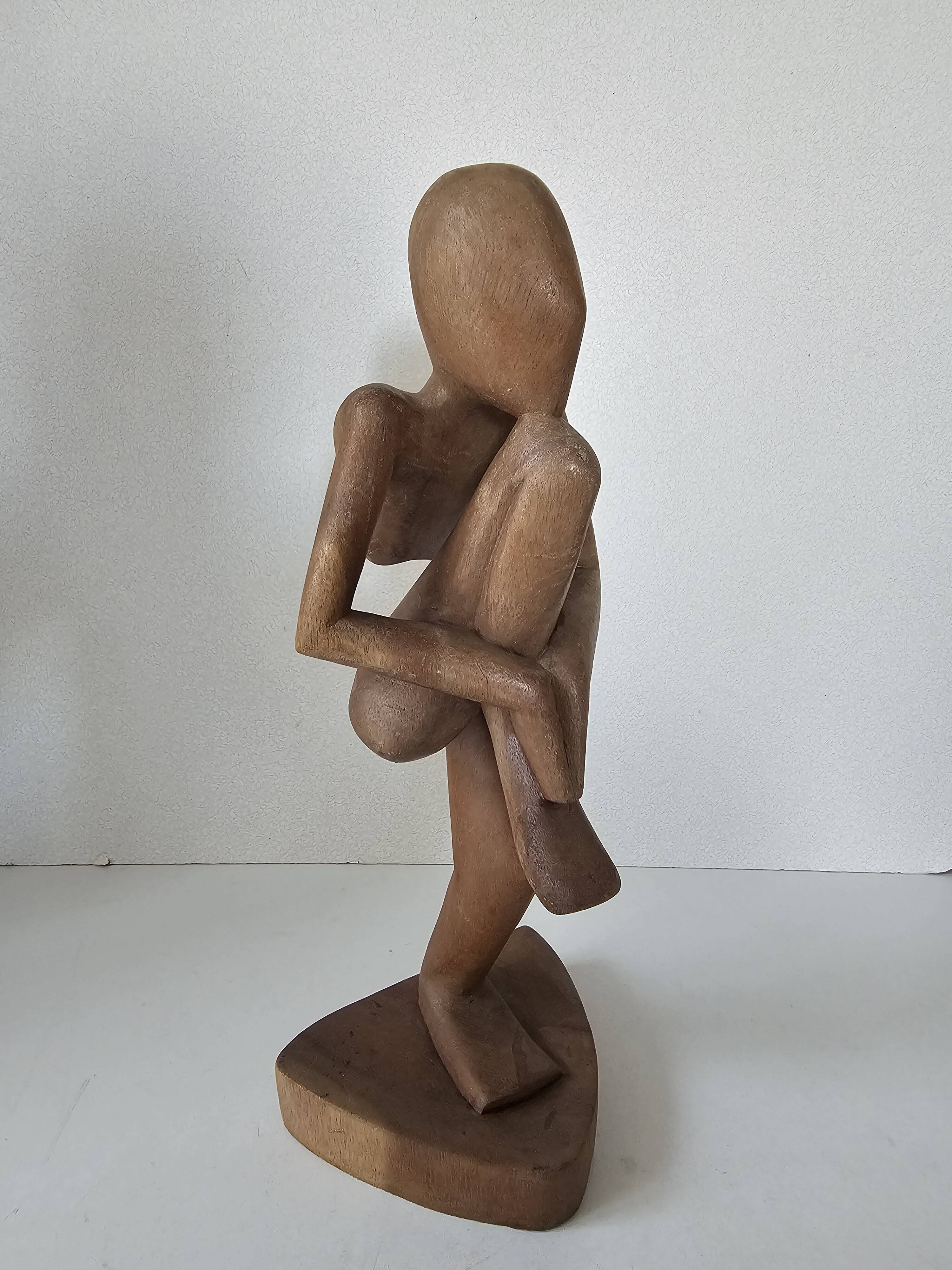 Wooden sculpture / statuette Zen character Yoga position