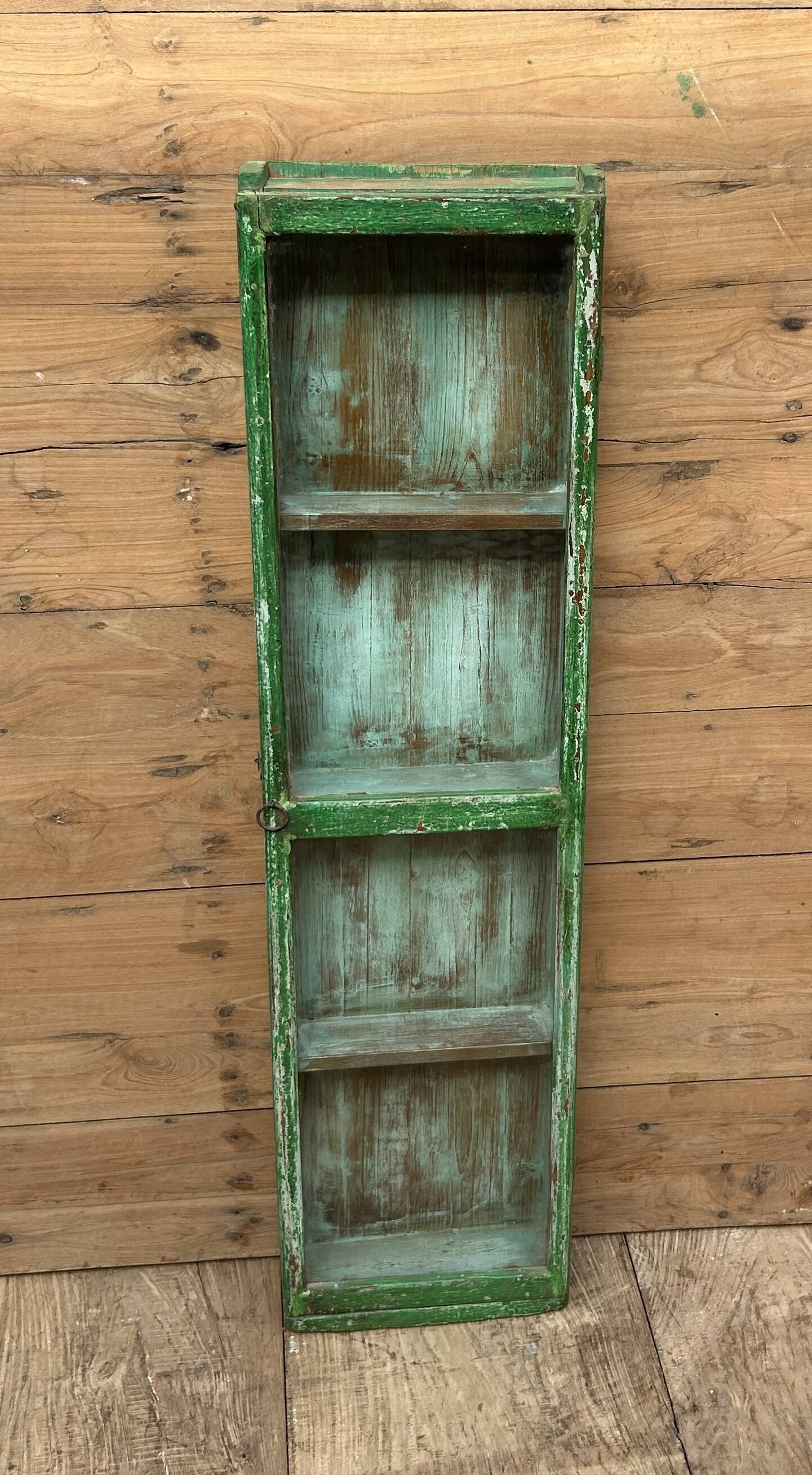 Wall display cabinet in Burmese teak with original patina.
