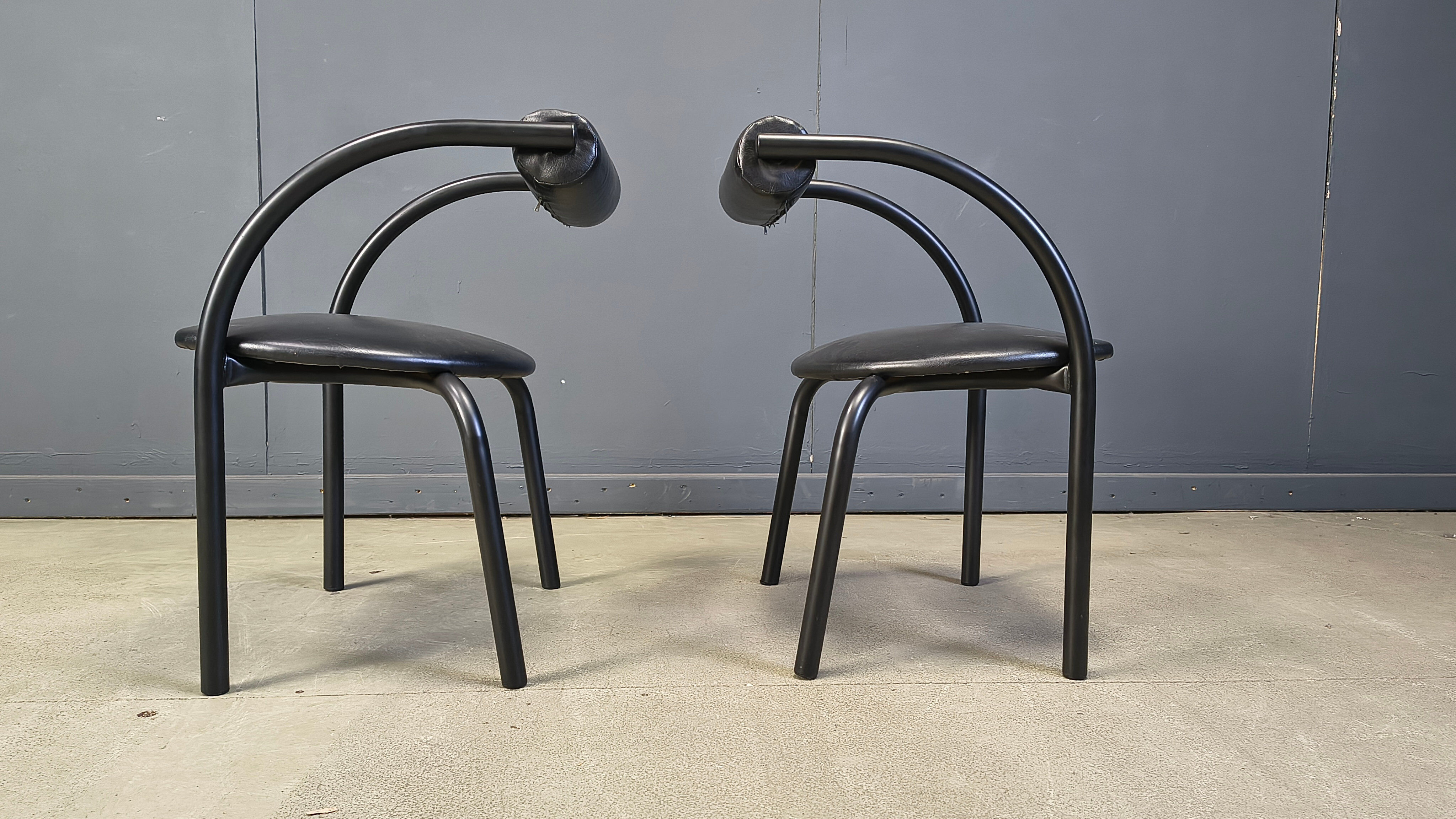 Postmodern dining chairs, 1980s, set of 4