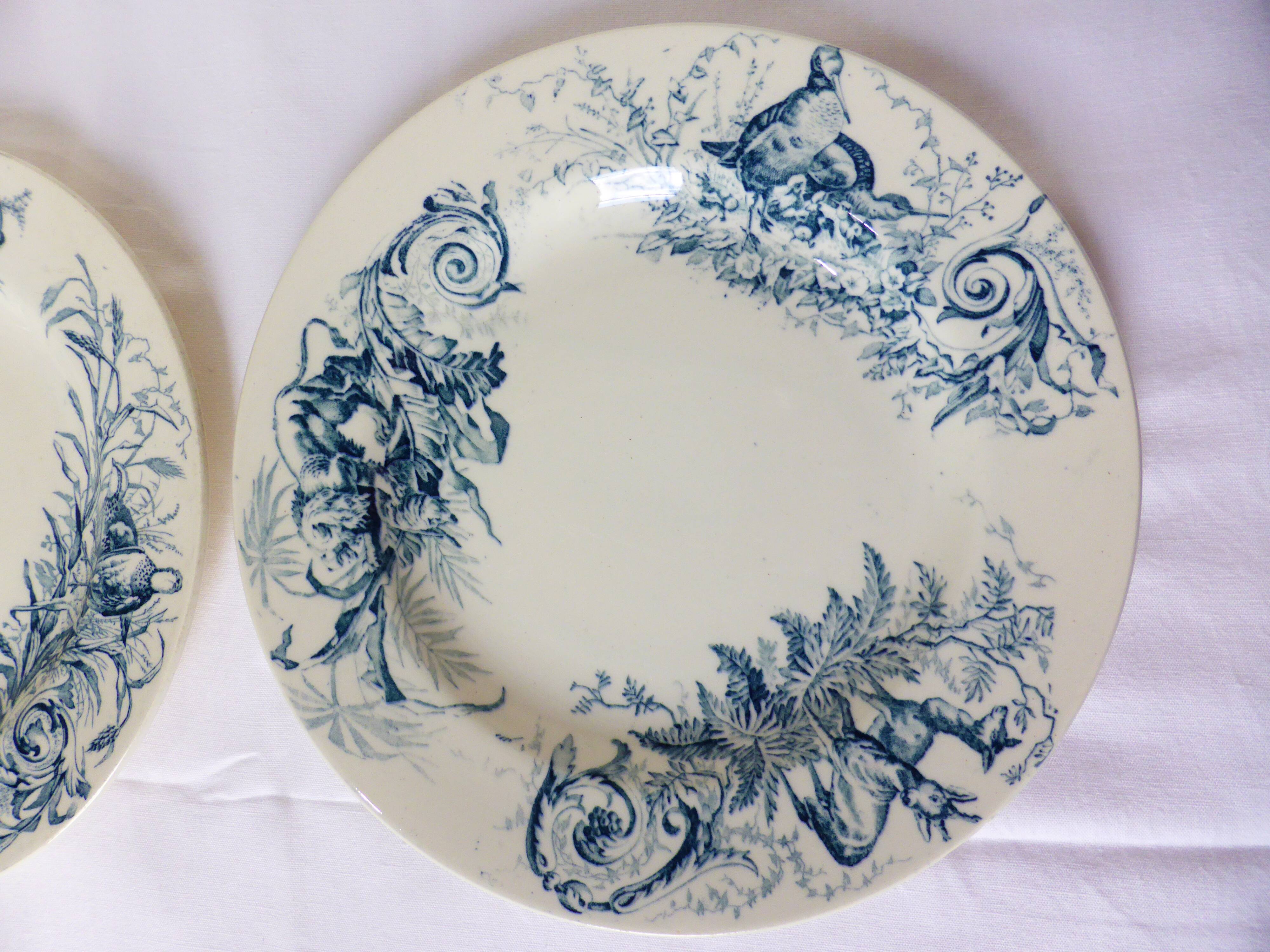 2 flat plates vintage K&G Luneville hunting model 220540