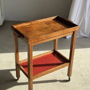 Wooden rolling trolley with removable top H66 75x35