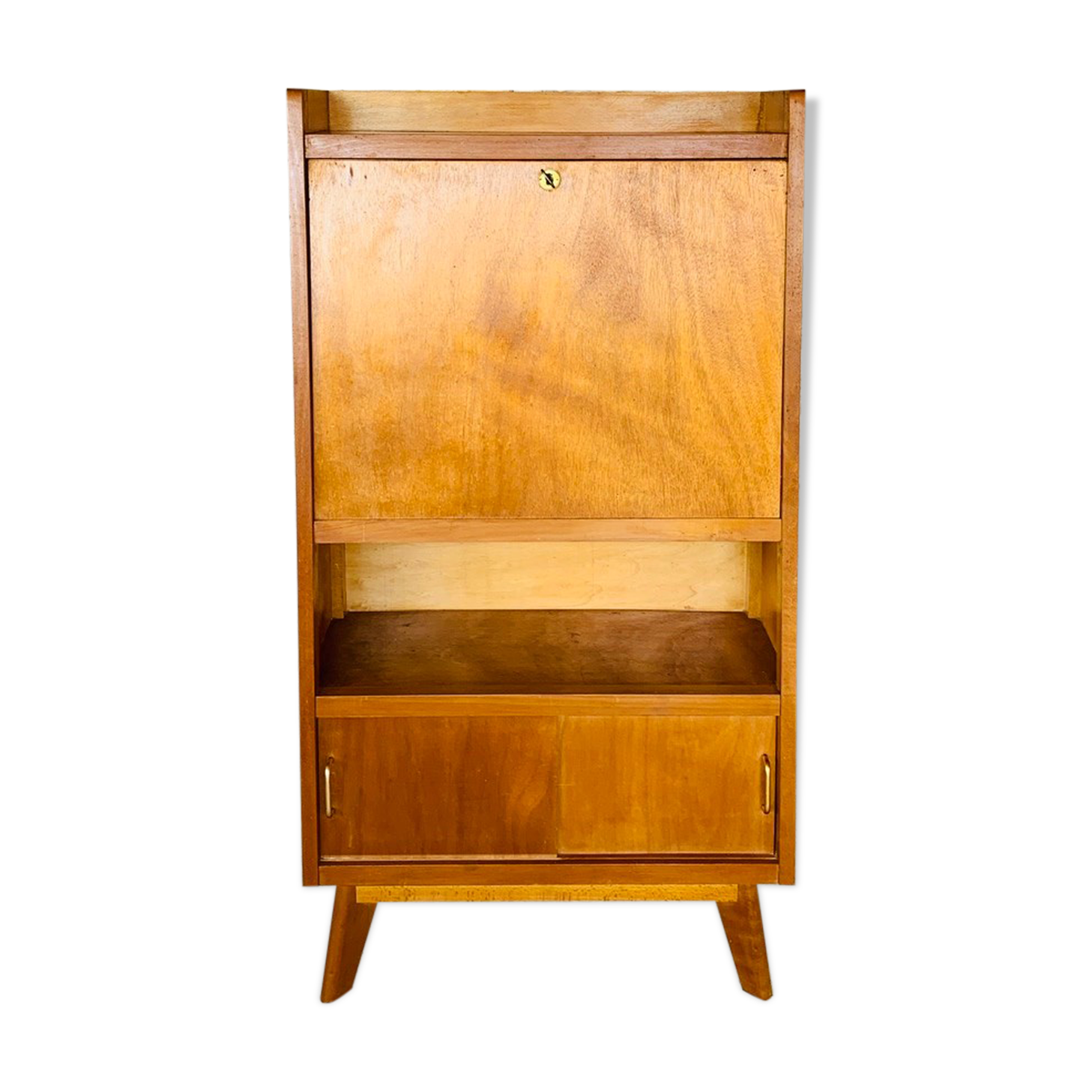 Vintage secretary on feet compass Scandinavian style, circa 50's