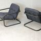 Paire de fauteuils édition Prisunic acier tubulaire et coussins mousses, France, 1973