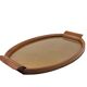 Mid-century wood and brass tray, Italy 1950s