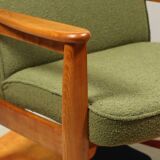 Fauteuil vintage vert boucle 1960 Scandinavian design