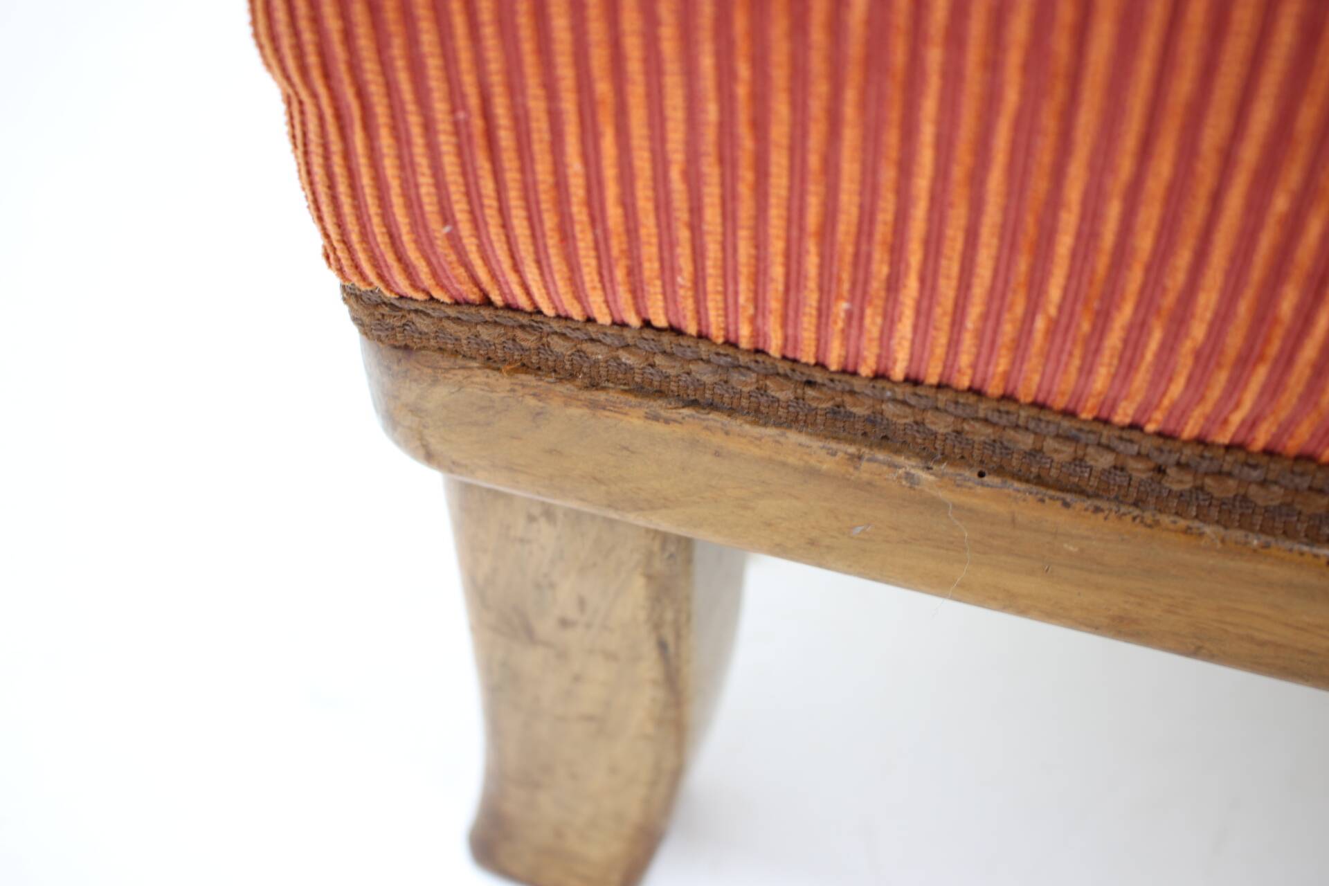 1930s art deco armchair with tabouret, czechoslovakia