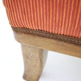 1930s art deco armchair with tabouret, czechoslovakia