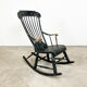 Swedish antique black painted rocking chair